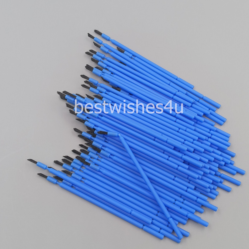 100 Pcs Microbrush Applicator Tips Dental Micro Brush Bendable Tapered Bristle