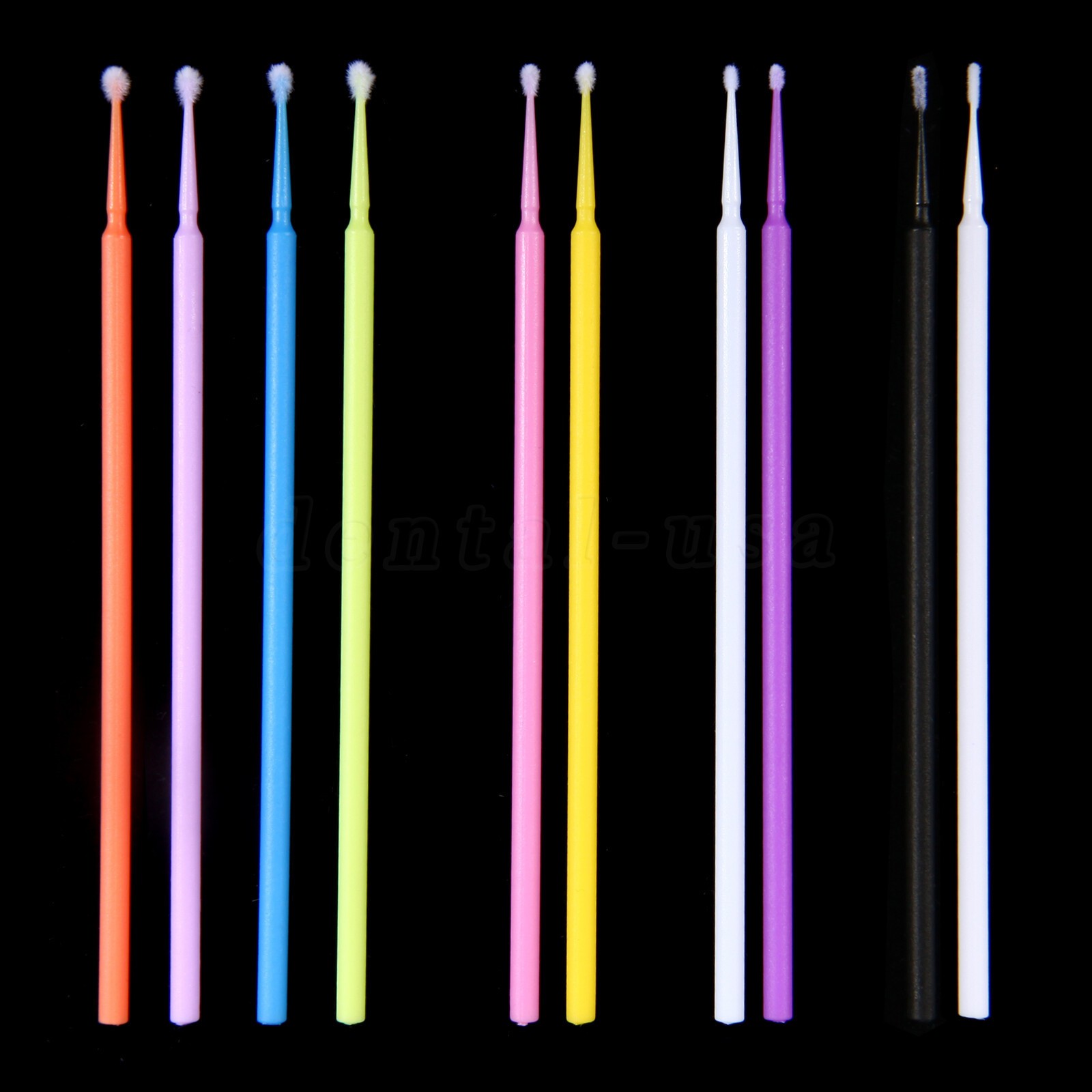 100Pcs Dental Microbrush Disposable Applicators Tips Micro Brush Cleaning 4Sizes