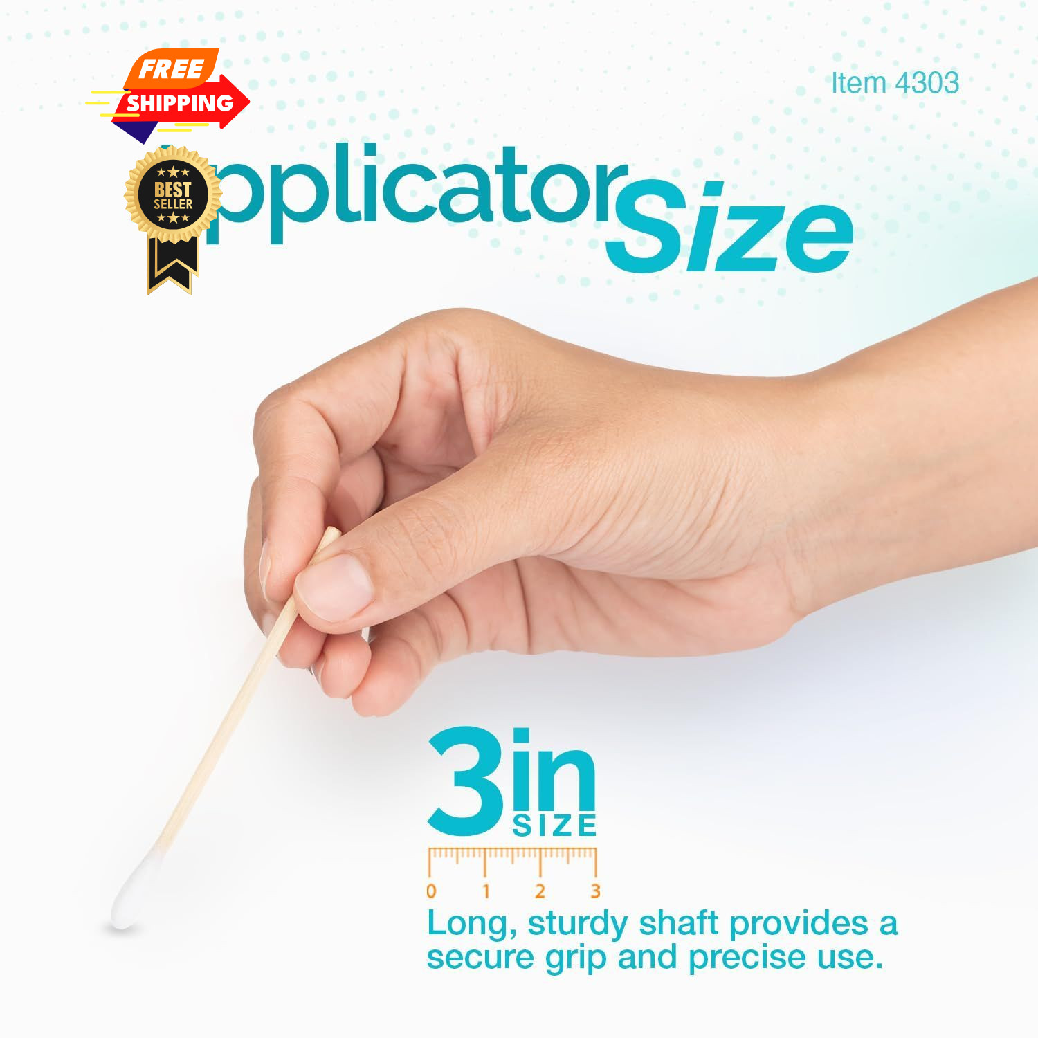 Dynarex Cotton Tipped Wood Applicators – 3″ – 200 Count (Pack of 1),