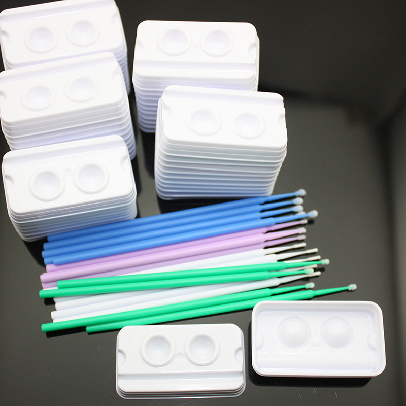 100 PCS Composite Adhesive Mixing Wells & 400 PCS Micro Applicator Brush 4 Sizes
