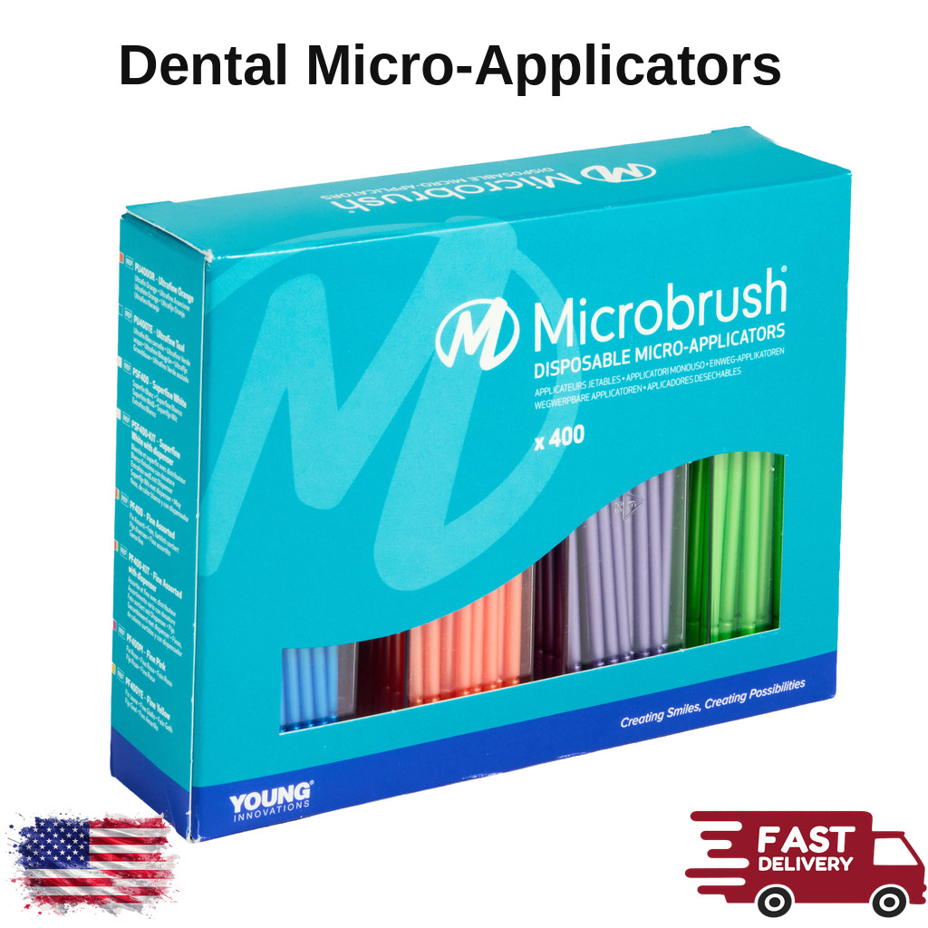 Micro-Applicators w/ Non-Absorbent Fiber Tips Stiff Head Bendable Neck 400/Pk