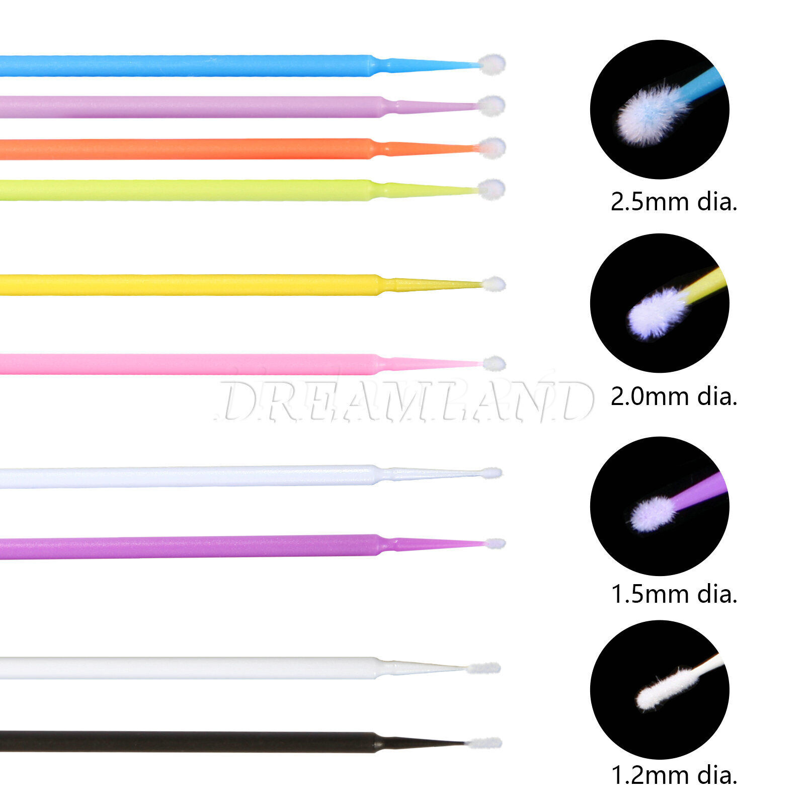 Disposable Micro Applicator Brush Bendable 1.2/1.5/2.0/2.5 mm