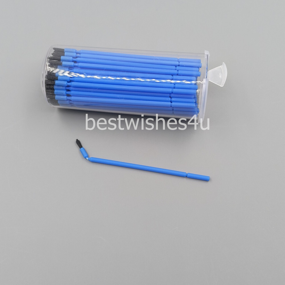 100 Pcs Microbrush Applicator Tips Dental Micro Brush Bendable Tapered Bristle