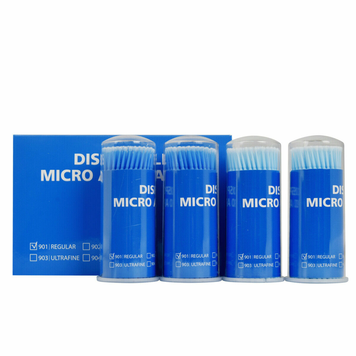 400 Pcs Dental Disposable Micro Applicator Brush Bendable Fine Blue Dia. 2mm