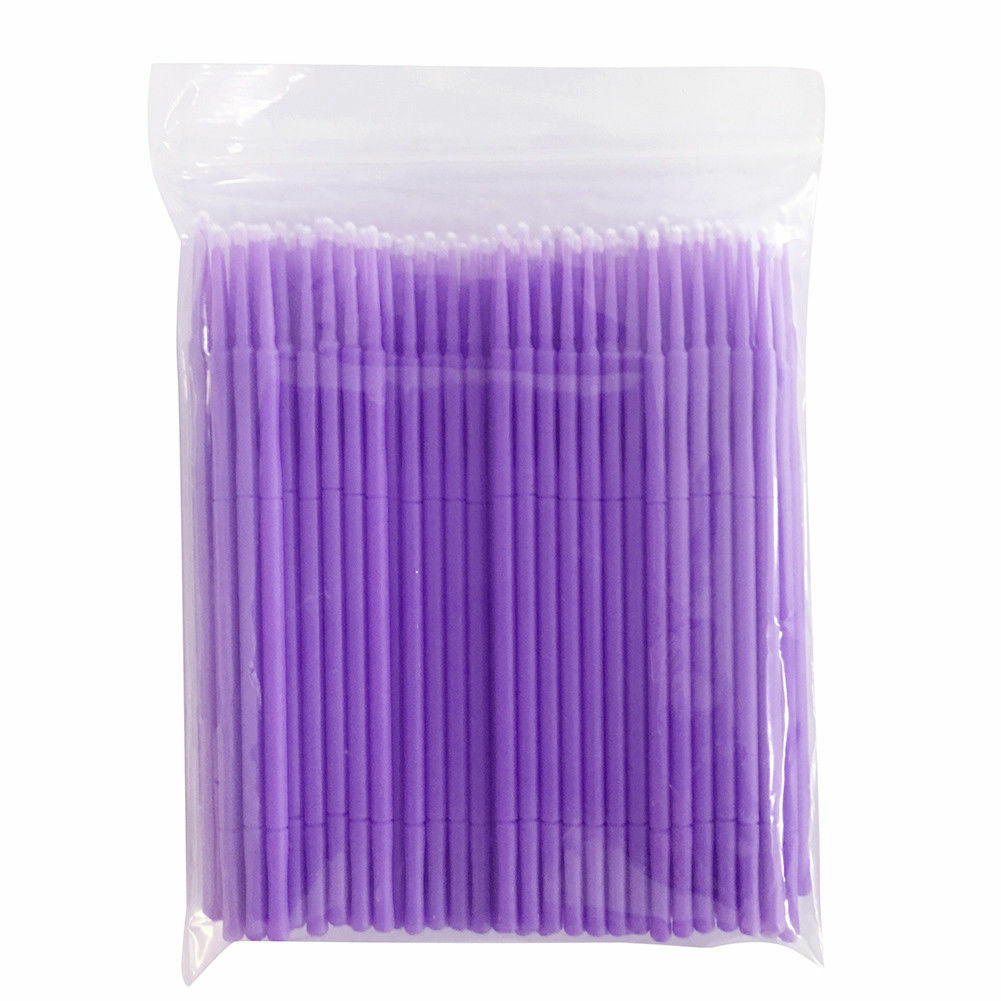 100 Pcs Dental Disposable Bendable 1.0mm Micro Applicator Brush Material Purple