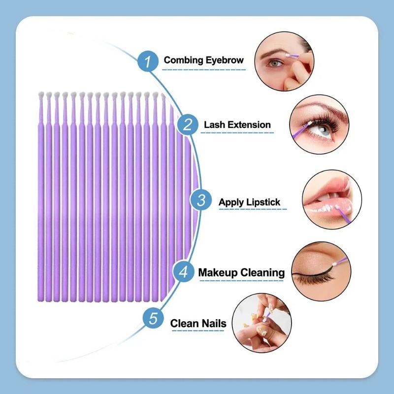 Dental Disposable Micro Brush Tips Bendable Long Type& Tapered Applicators 100pc
