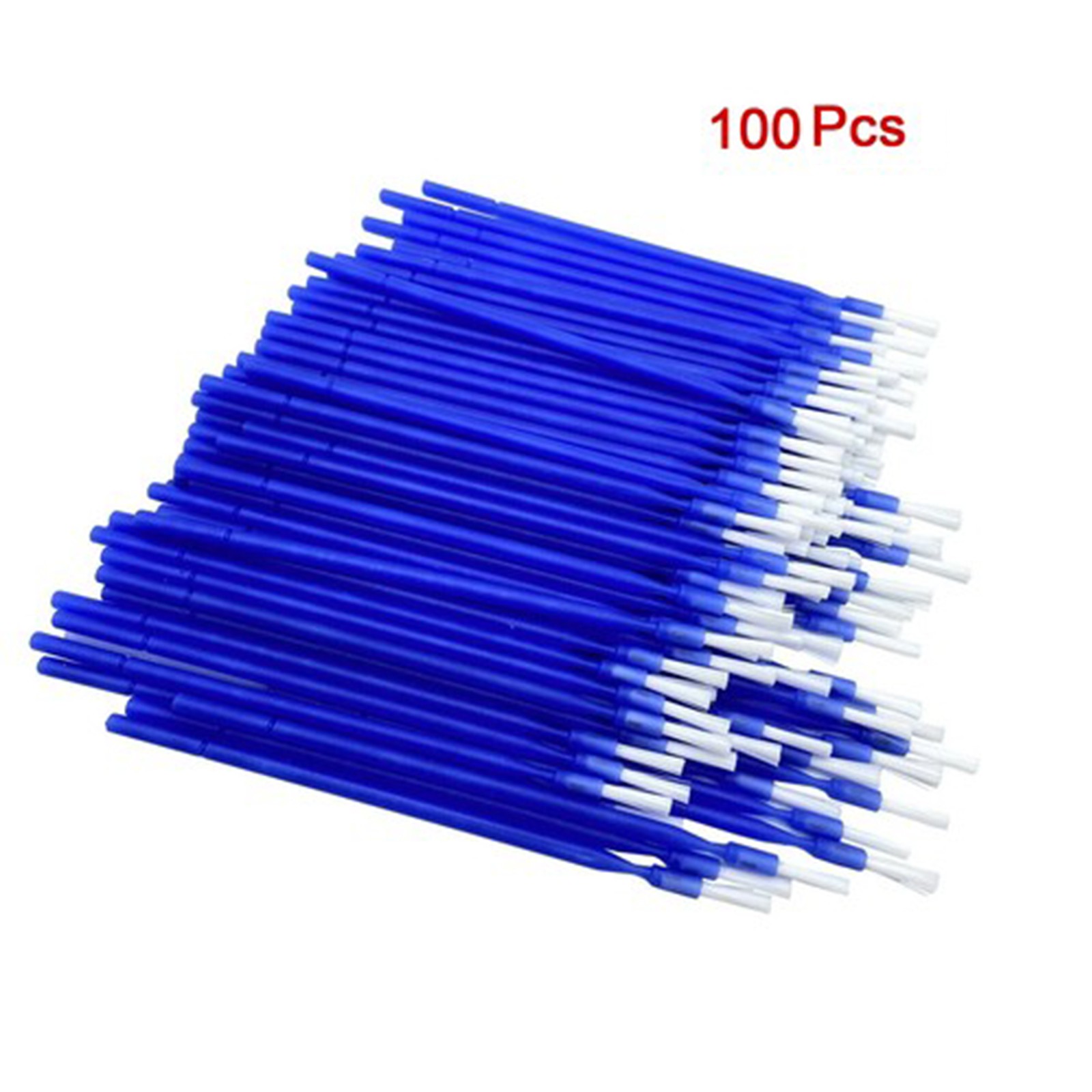 100 Pcs Dental Disposable Micro Applicator Brush Bendable Long Shank Blue