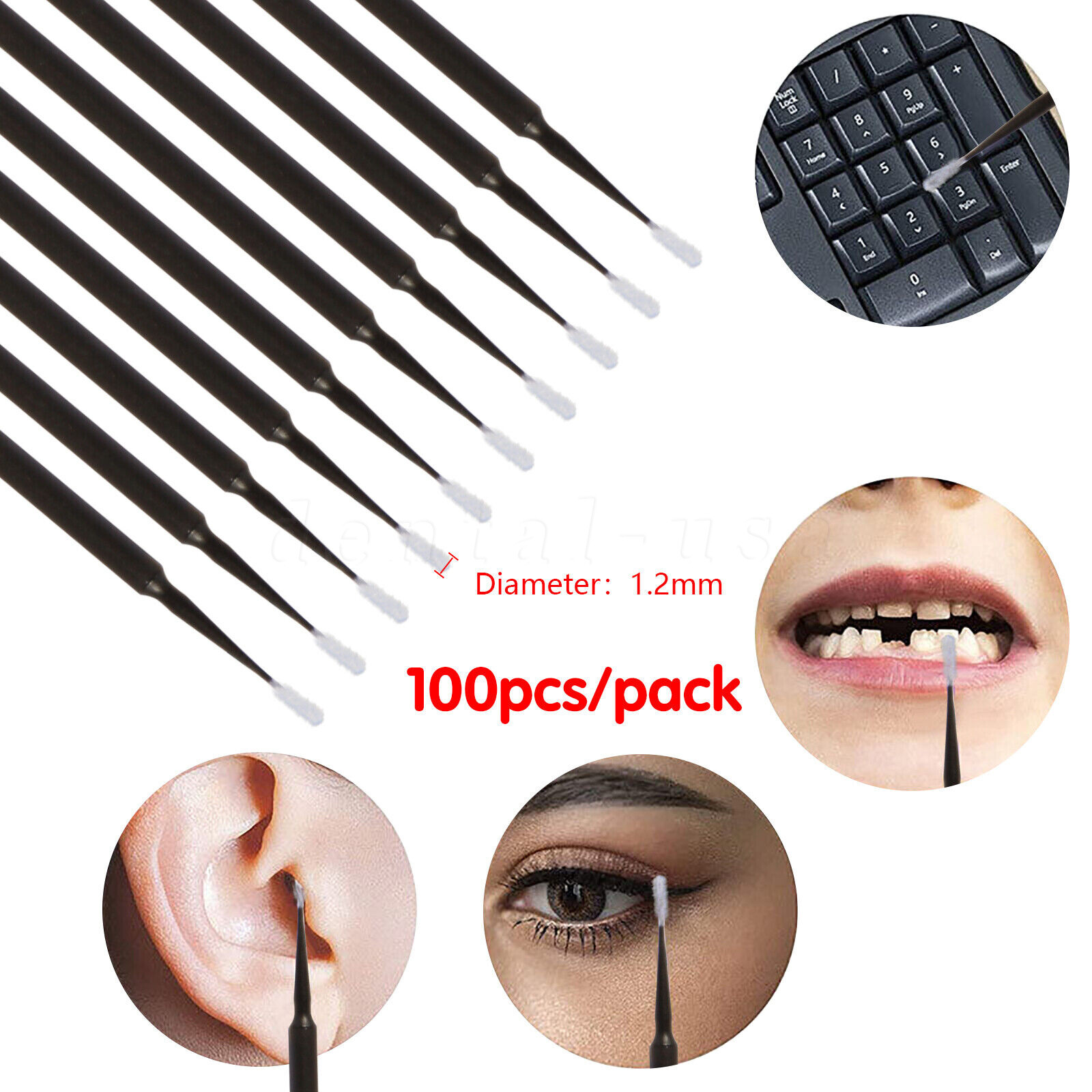 NEW Dental Microbrush Disposable Applicators Tips Micro Brush Cleaning 4Sizes