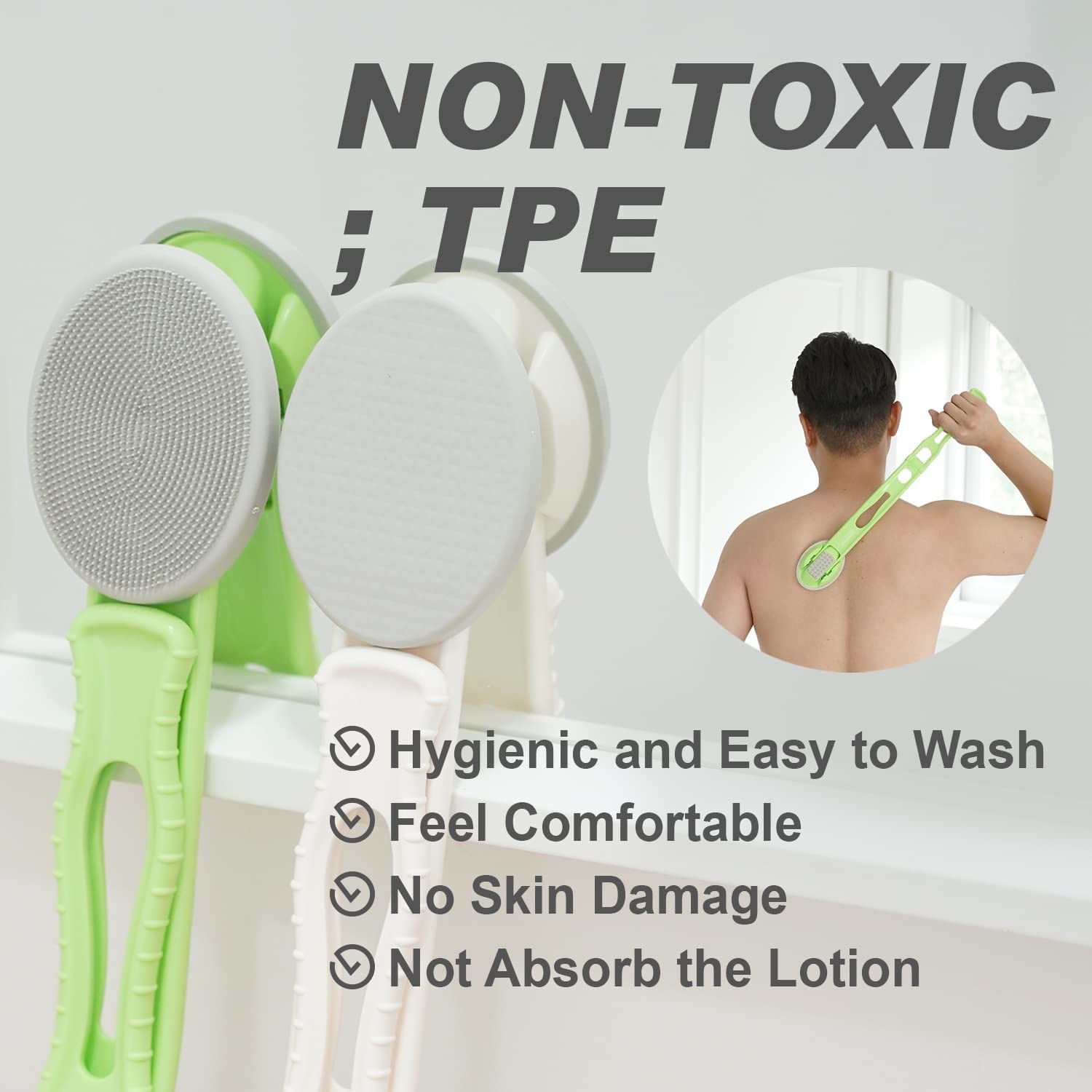 DOWMI Lotion Applicator for Back, Foldable 19” 1 Count (Pack of 1), White