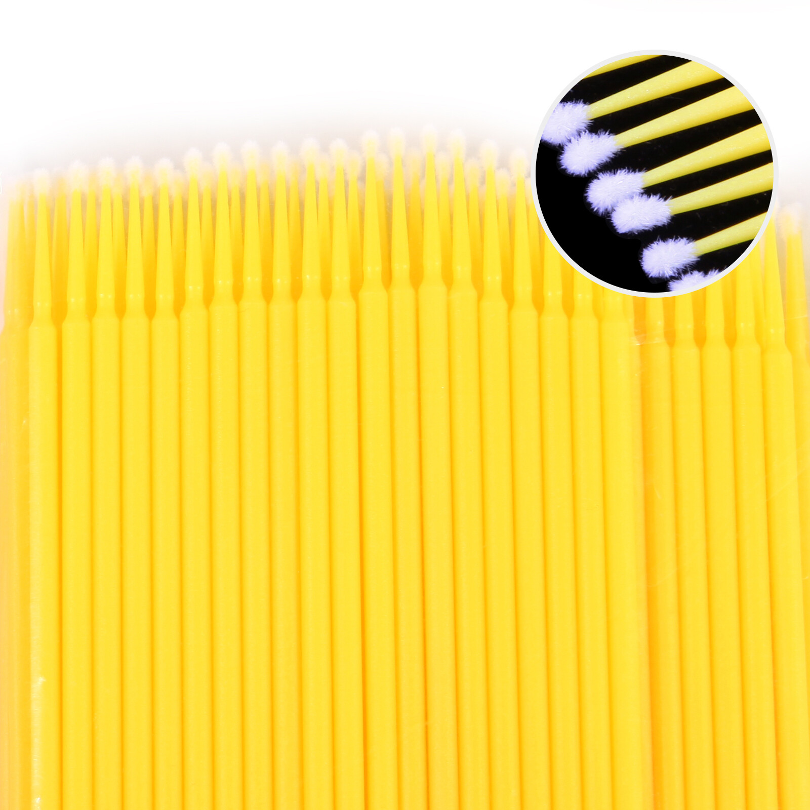 100 Micro Brushes Applicators Microbrush Dental Regular Yellow 2.0 mm