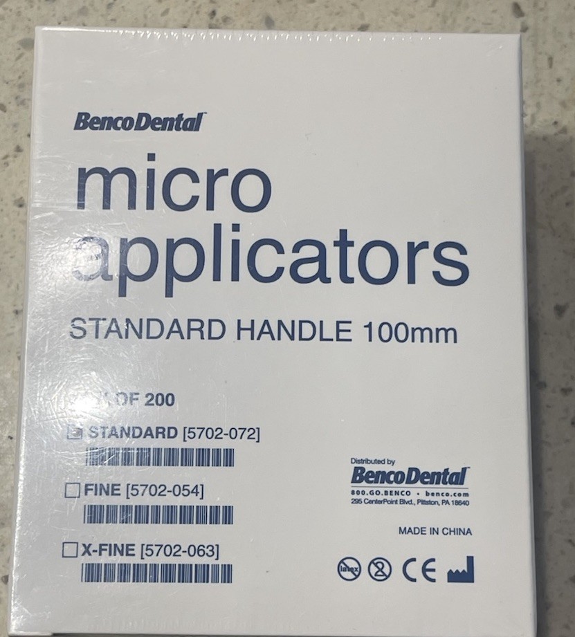 200 Dental Micro Brush Microbrush Bendable Applicator Tips Regular Blue Standard
