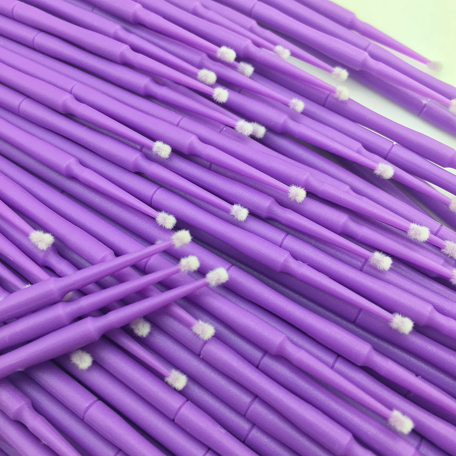 1000 Pcs Dental Disposable Purple Micro Applicators Brushes Ultrafine 1.5mm