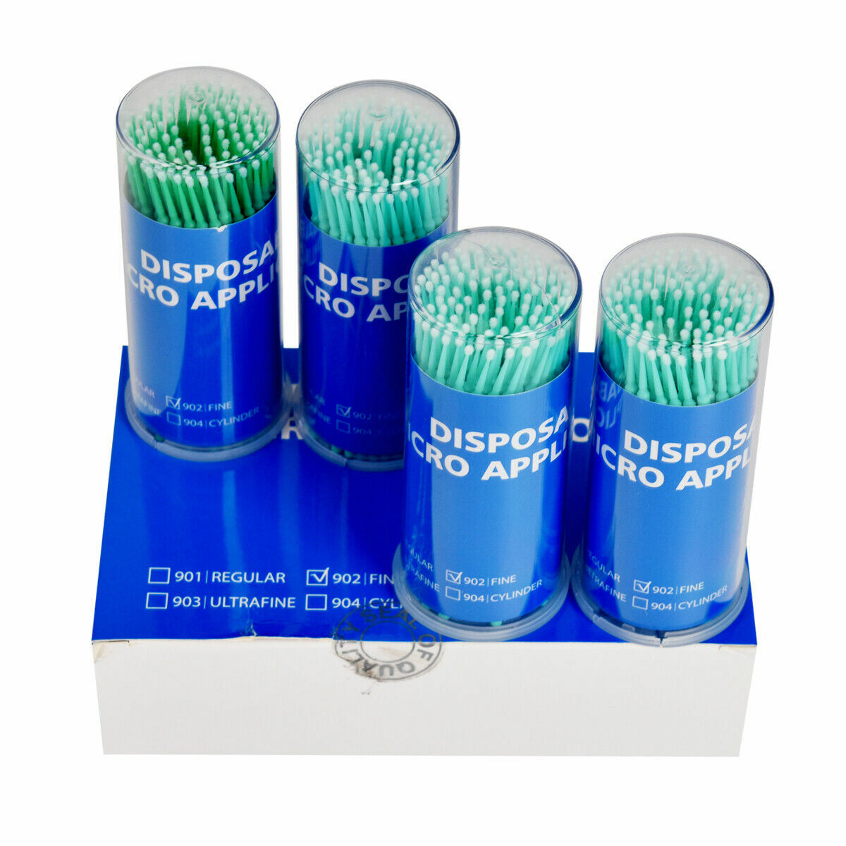 400 Pcs Dental Disposable Micro Applicator Brush Bendable Fine Blue Dia. 2mm