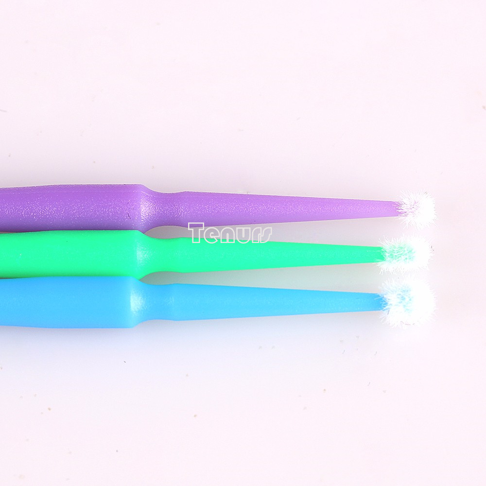 100p Dental Microbrush Micro Brush Applicator Tips (BlueL/GreenM/PurpleS/WhiteXS