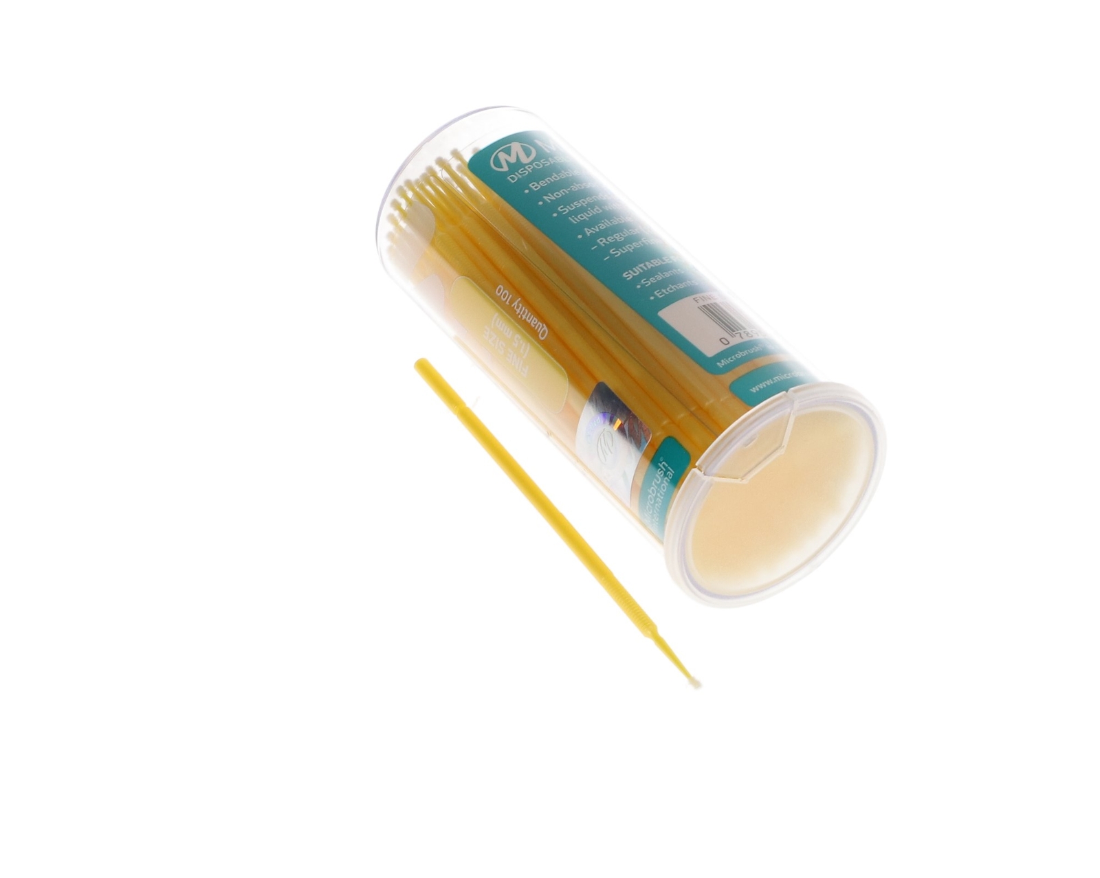Microbrush MFA400 Tube Series Bendable Micro Applicators Fine Yellow/Pink 400/Pk