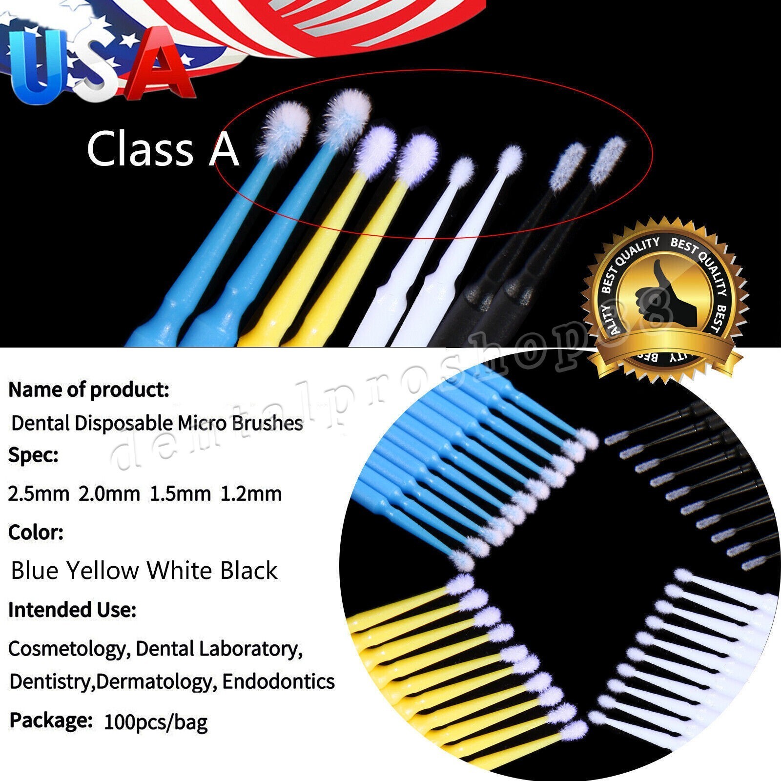 400 Microbrush Micro Brush Applicator Tips for Makeup Eyelash Dental Super Fine