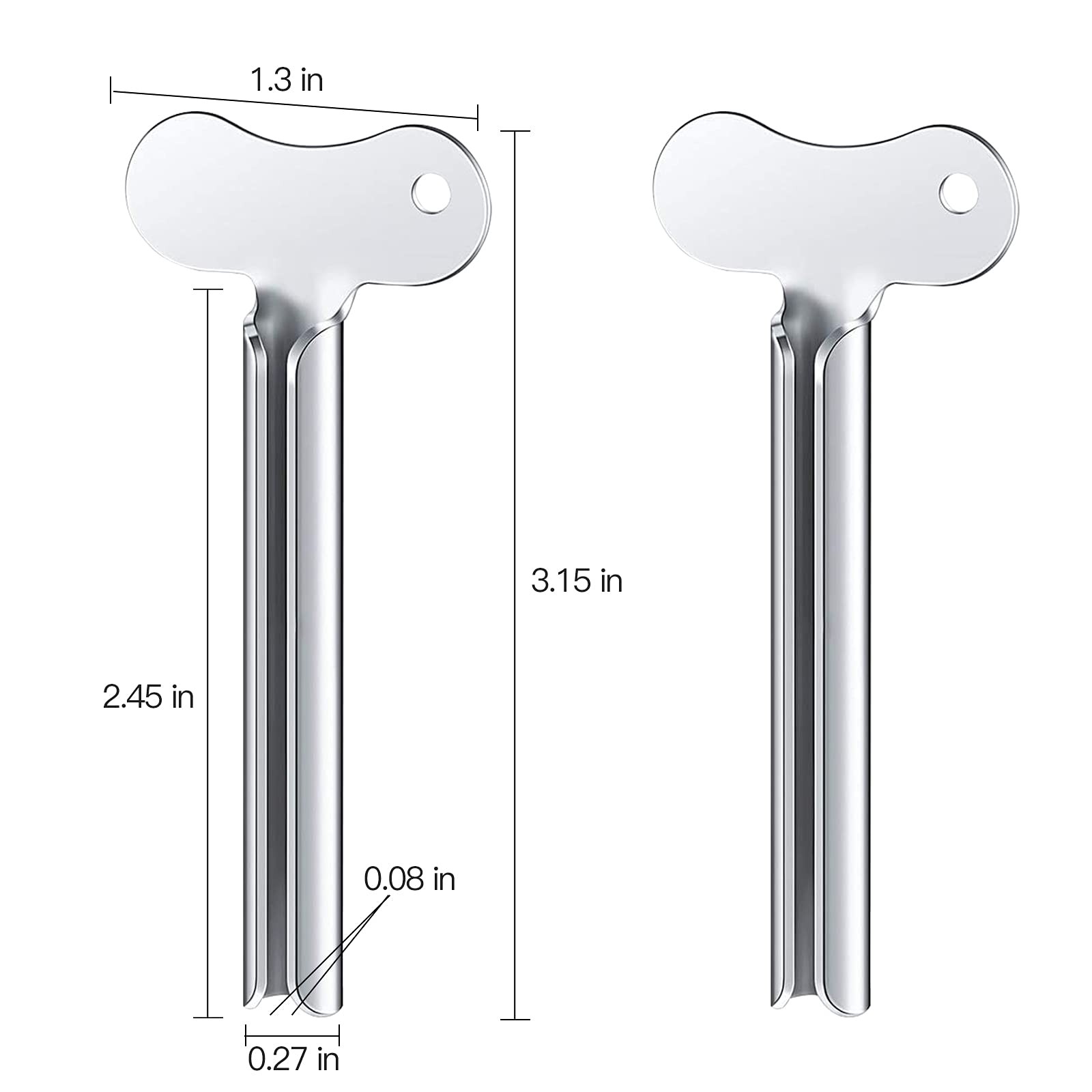 ZOCONE Toothpaste Squeezer, 6pcs Metal Tube 6 Count (Pack of 1), Silver