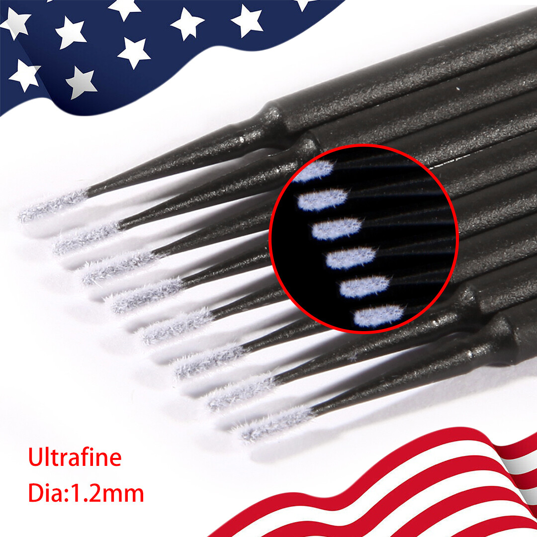 100 Micro Brushes Applicators Microbrush Dental Ultrafine Black 1.2 mm