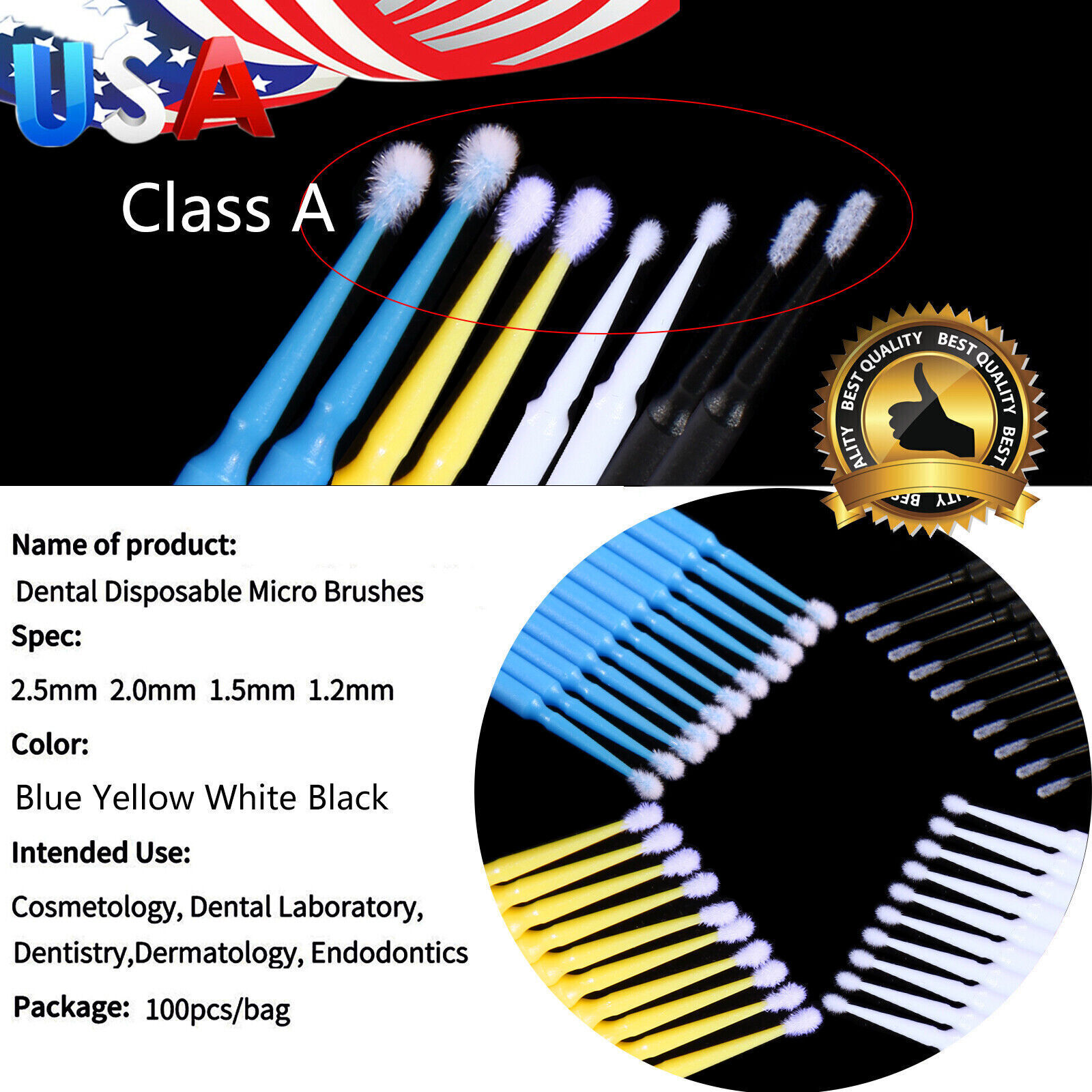400* Micro Brushes Applicators Microbrush Dental (Regular, Fine, Super Fine)