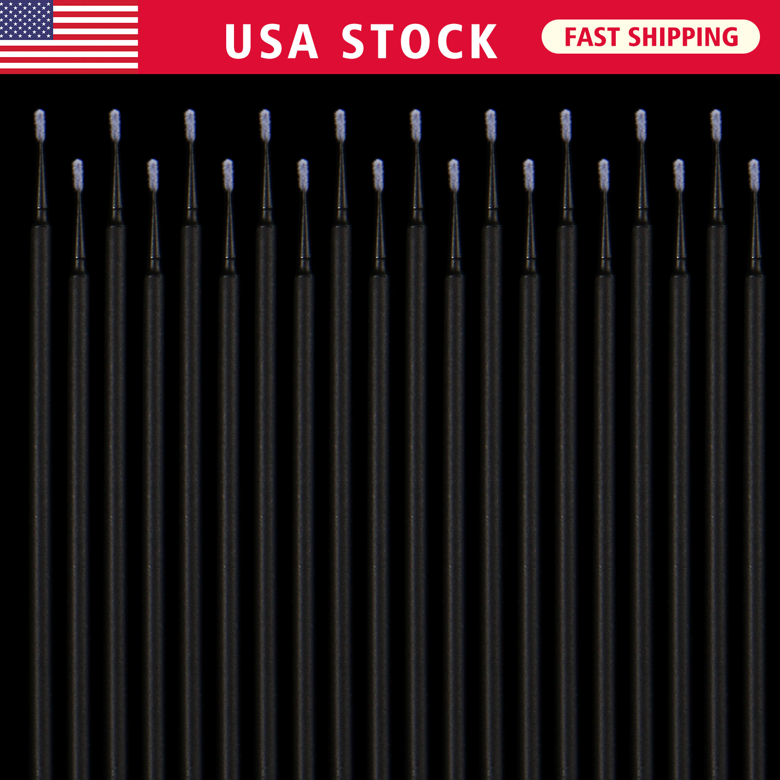 Dental Micro Applicator Brush Disposable Makeup Eyelash Brushes Black 1.2mm