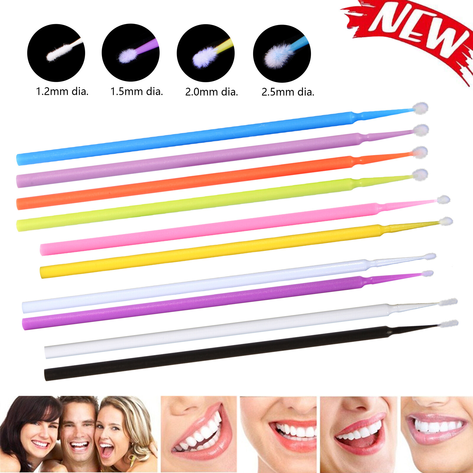 Micro Brushes Applicators Microbrush Dental (Regular,Fine,Super Fine) 10 colors