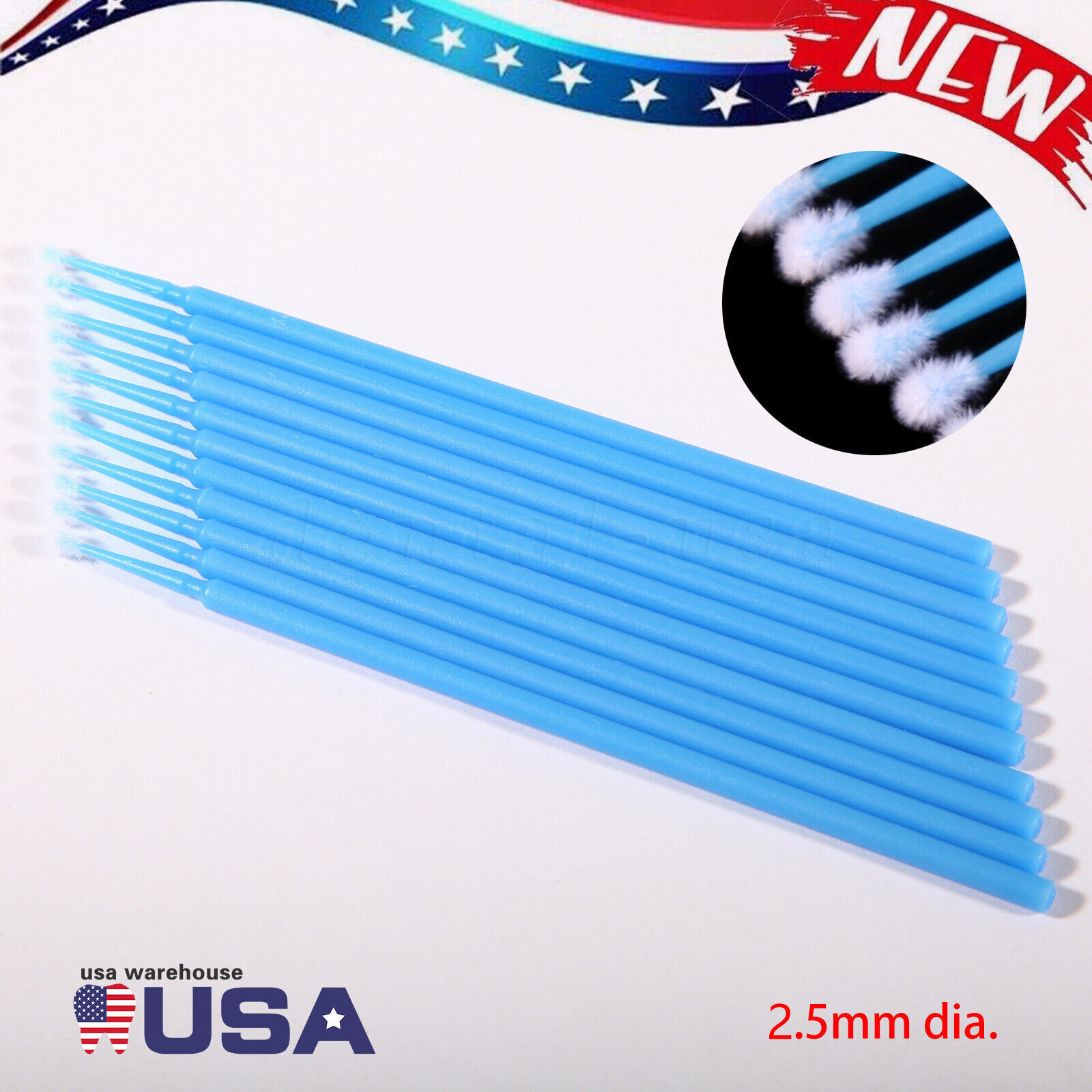 USA Microbrush Micro Brush Applicator Tips Regular, Fine, Super Fine Dental