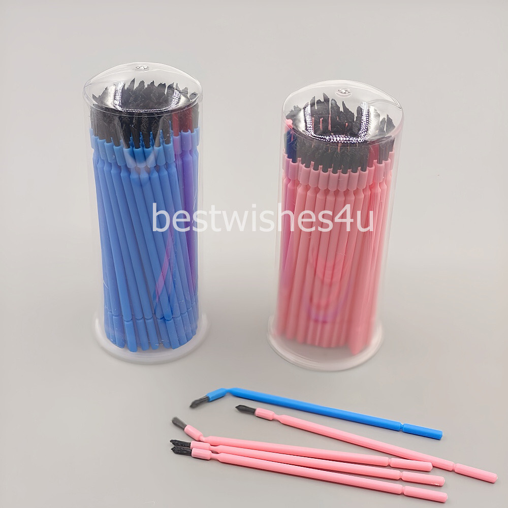 100 Pcs Microbrush Applicator Tips Dental Micro Brush Bendable Tapered Bristle