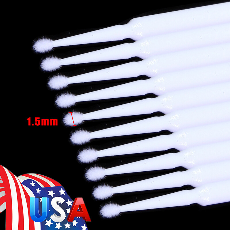 Dental Micro Applicator Brush Disposable Makeup Eyelash Brushes White 1.5mm