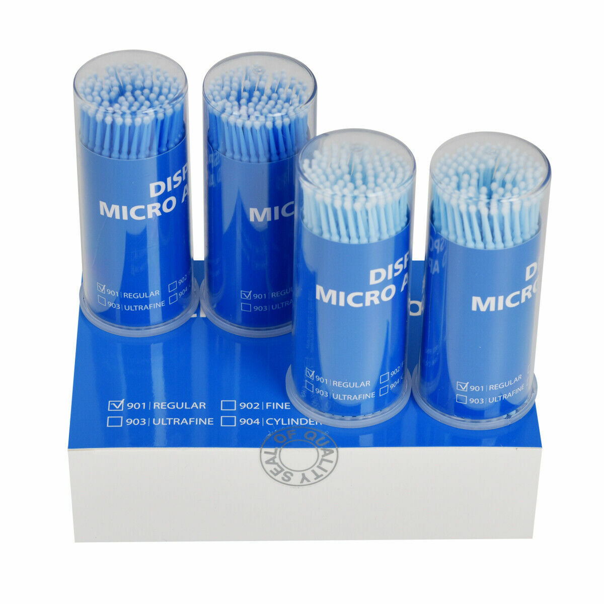 400 Pcs Dental Disposable Micro Applicator Brush Bendable Fine Blue Dia. 2mm