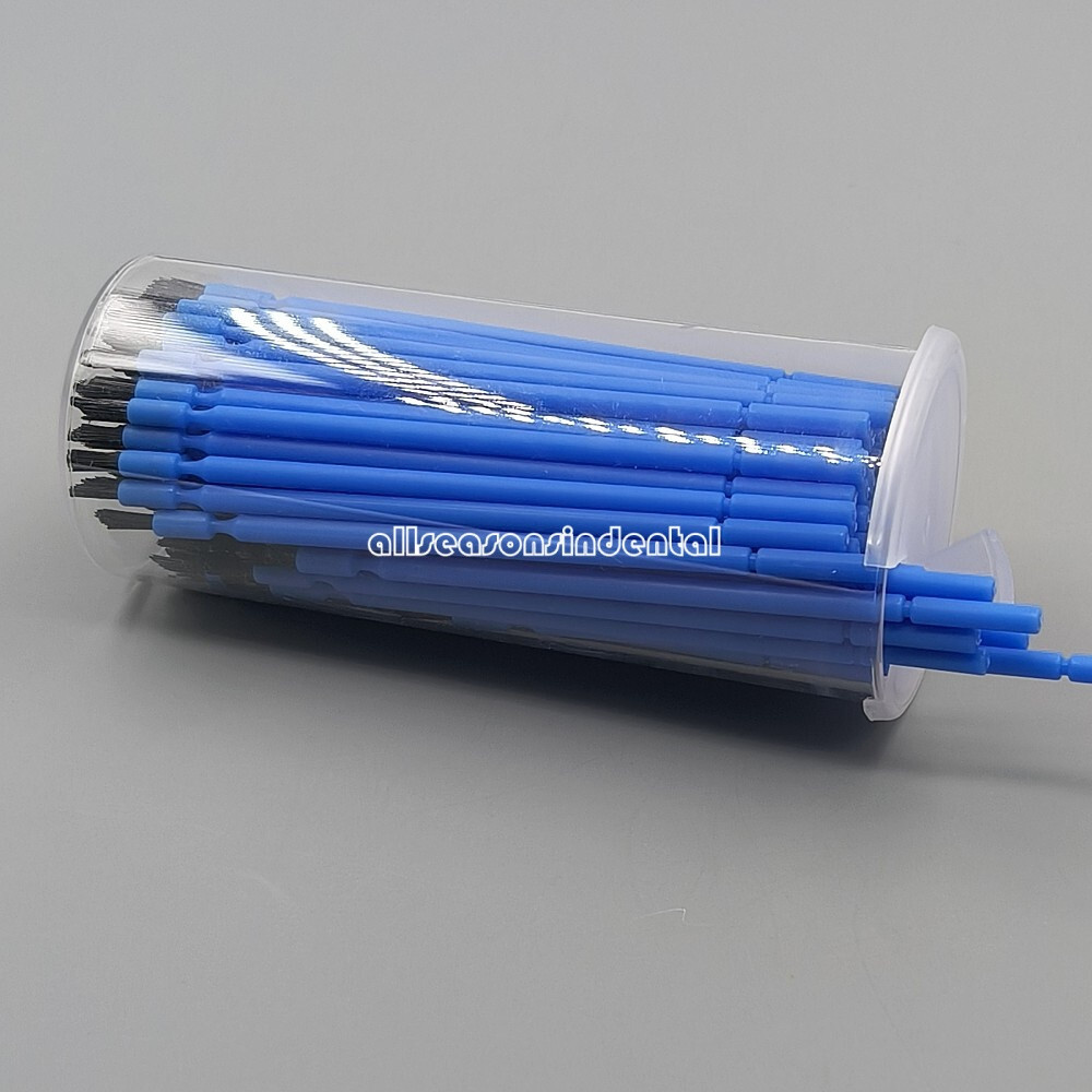 100Pcs Dental Disposable Bendable Taper-Cut Bristles Applicator Brush Blue/Pink