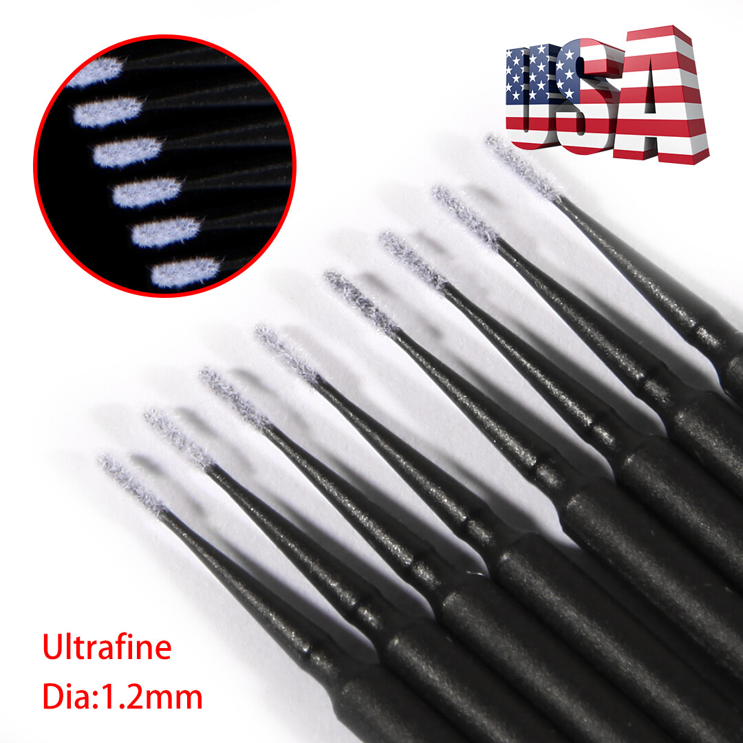 100 Micro Brushes Applicators Microbrush Dental Ultrafine Black 1.2 mm