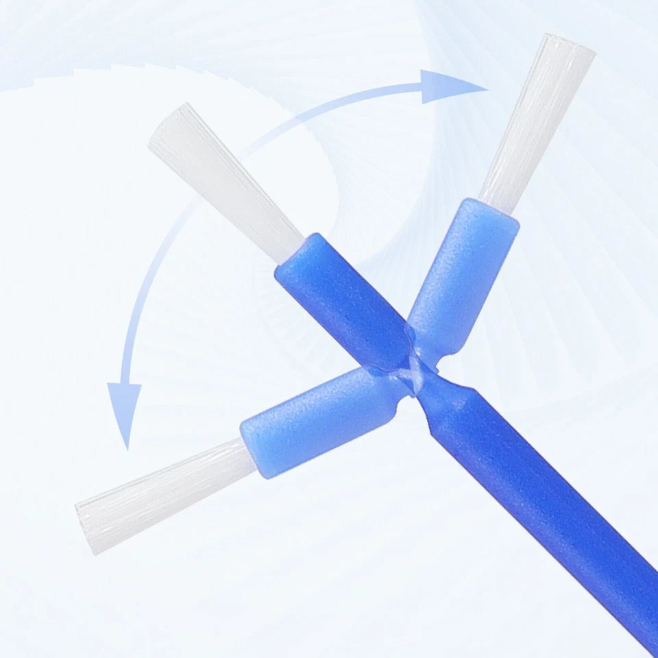 100 Pcs Dental Disposable Micro Applicator Brush Bendable Long Shank Blue