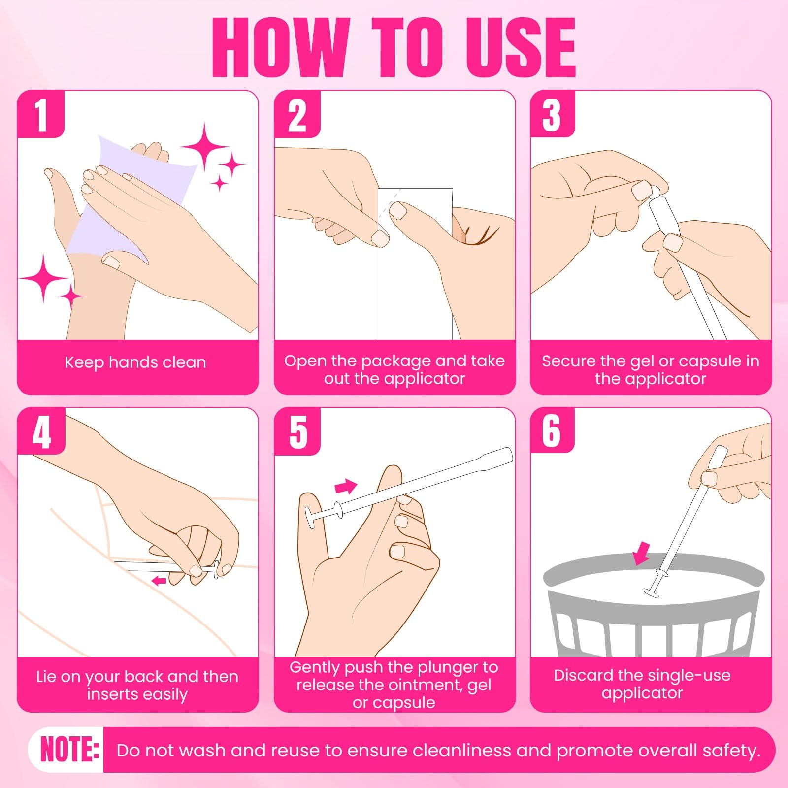 TENKAIWICK 30 Pack Disposable Vaginal Suppository Applicator for Women, 30P