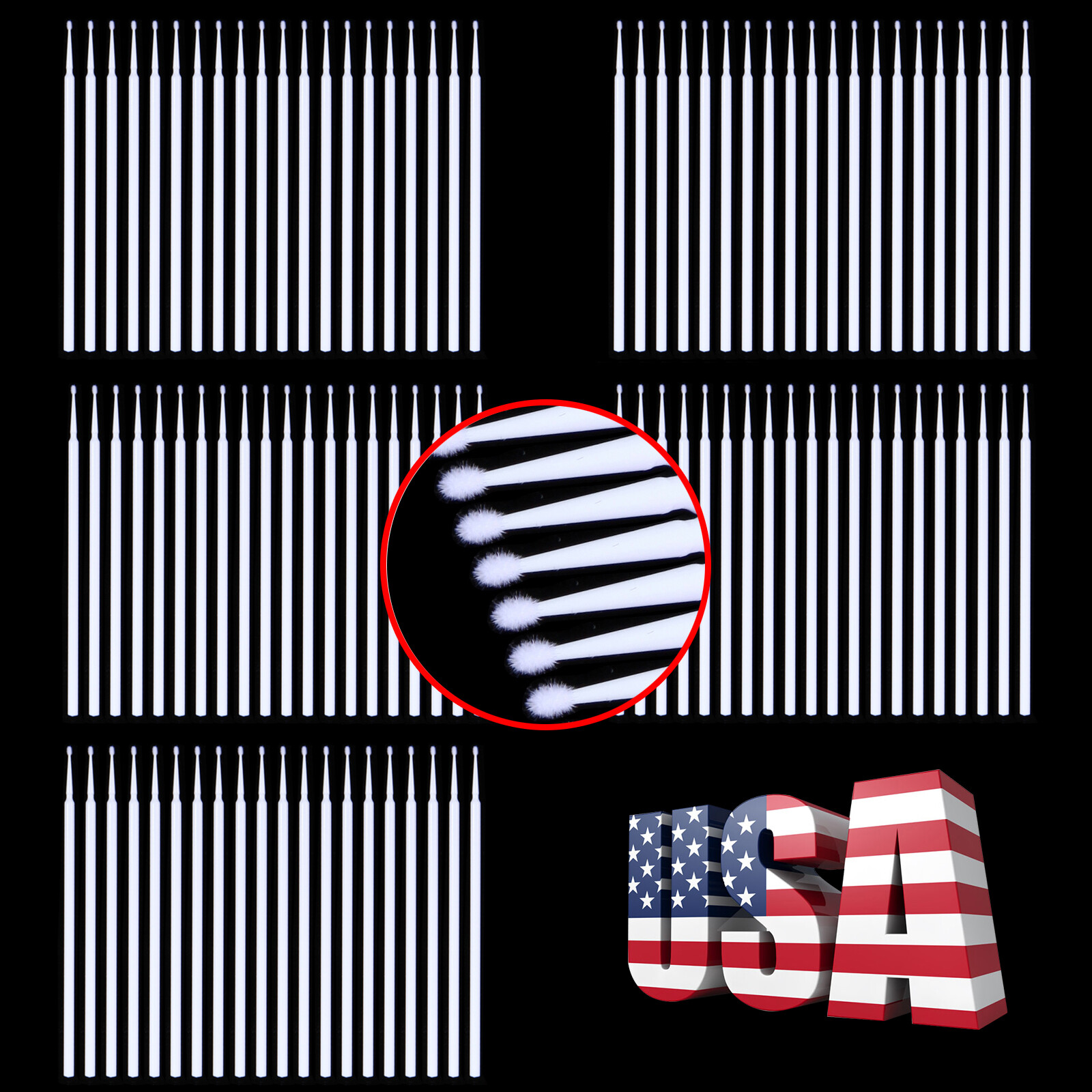 Dental Micro Applicator Brush Disposable Makeup Eyelash Brushes White 1.5mm