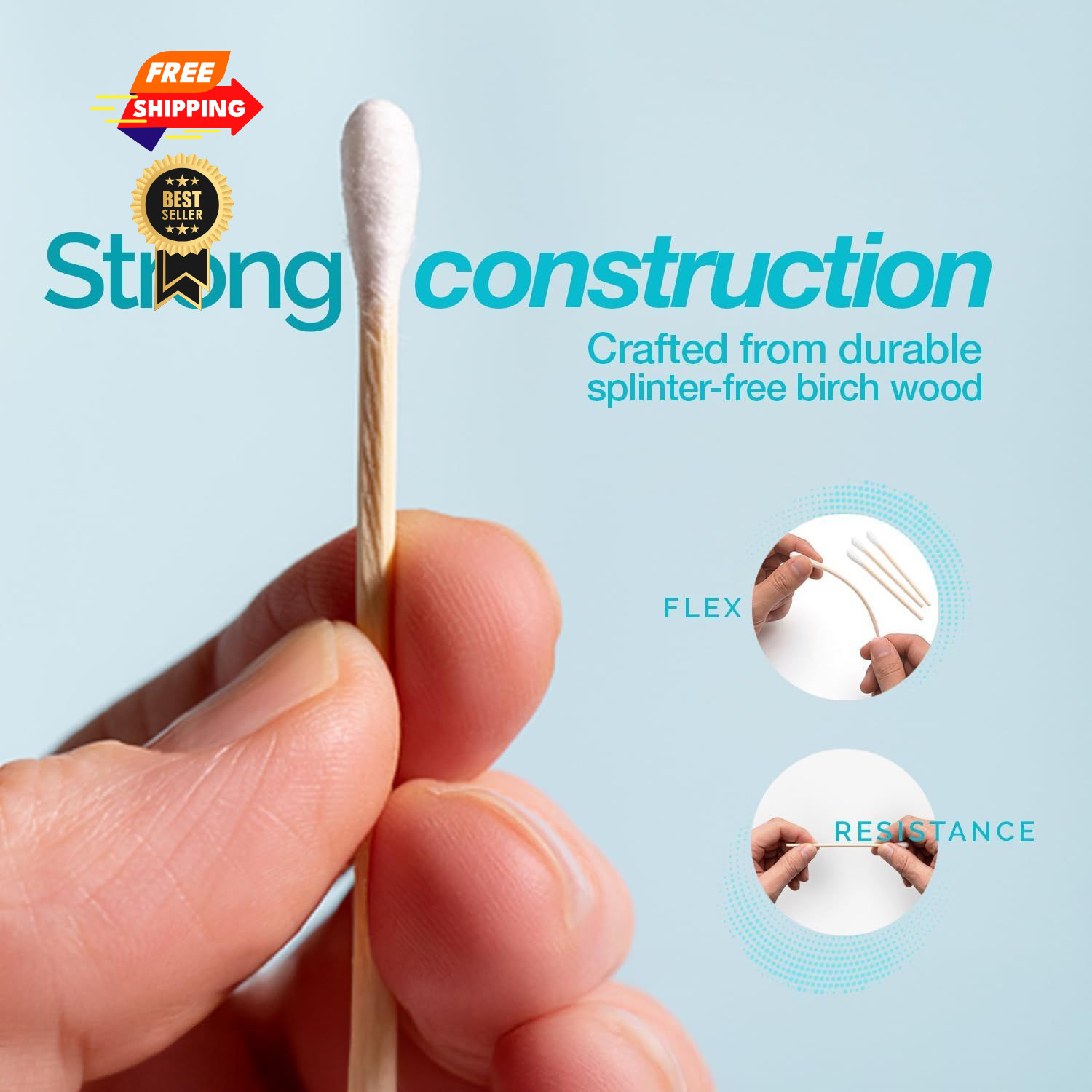 Dynarex Cotton Tipped Wood Applicators – 3″ – 200 Count (Pack of 1),