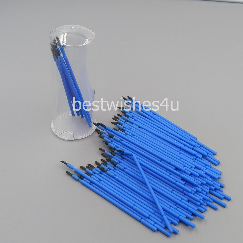 100 Pcs Microbrush Applicator Tips Dental Micro Brush Bendable Tapered Bristle