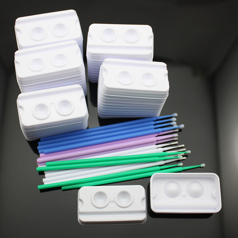 NEW 400 PCS Micro Applicator Brush And 100 PCS Composite Adhesive Mixing Wells