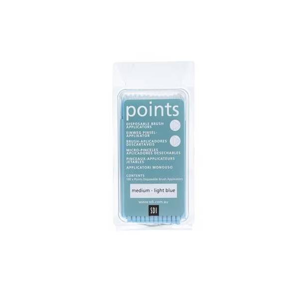SDI 8100119 Points Brush Applicators Medium Light Blue 400/Pk