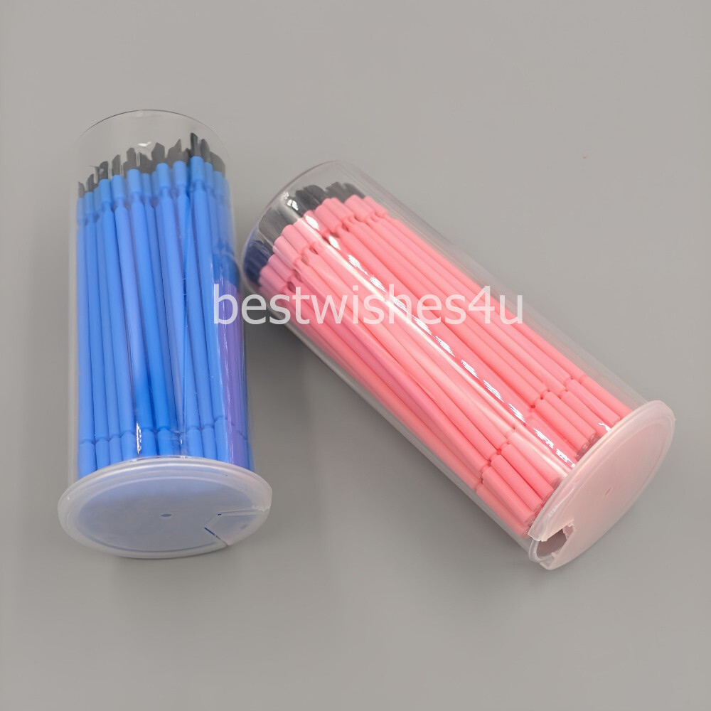100 Pcs Microbrush Applicator Tips Dental Micro Brush Bendable Tapered Bristle