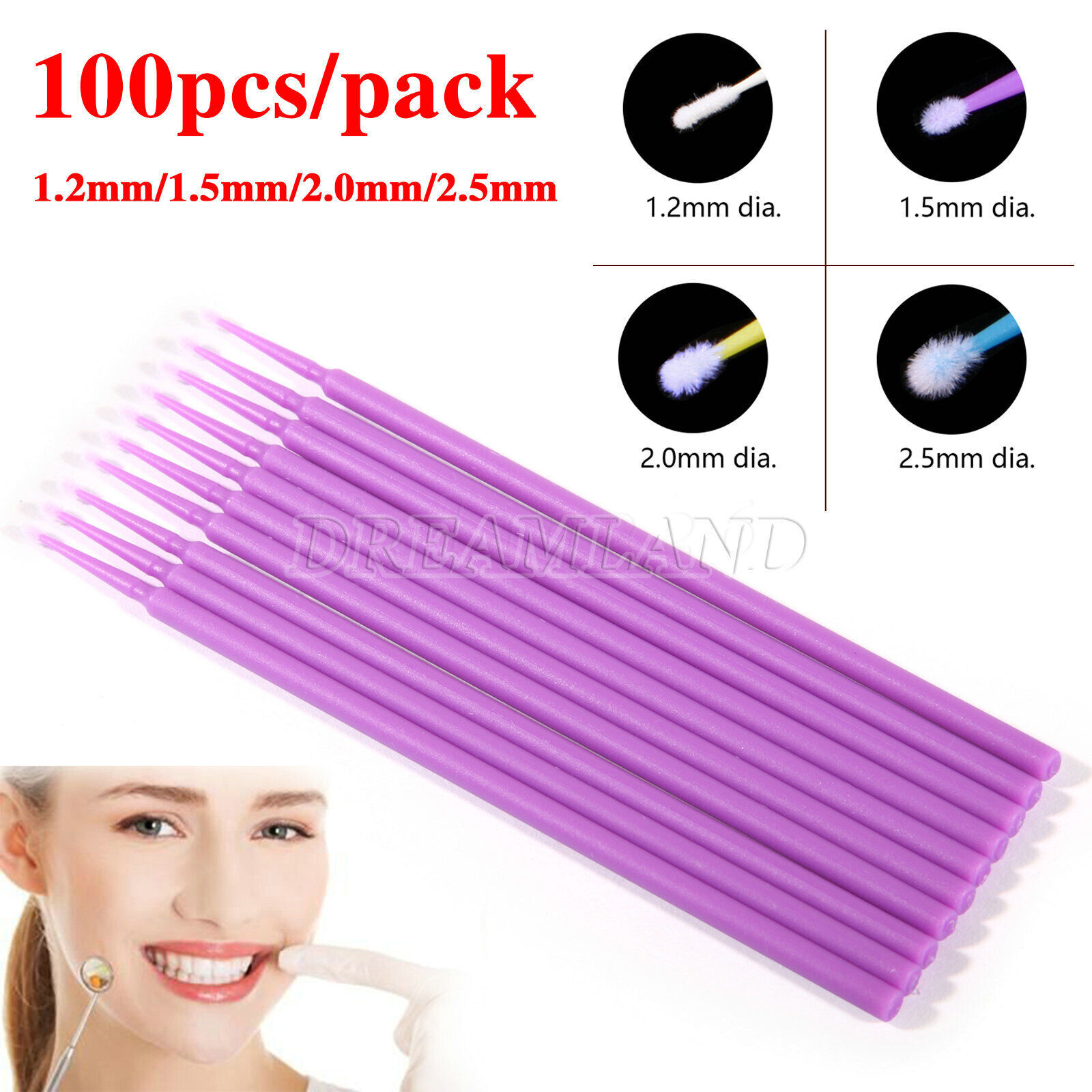 Disposable Micro Applicator Brush Bendable 1.2/1.5/2.0/2.5 mm
