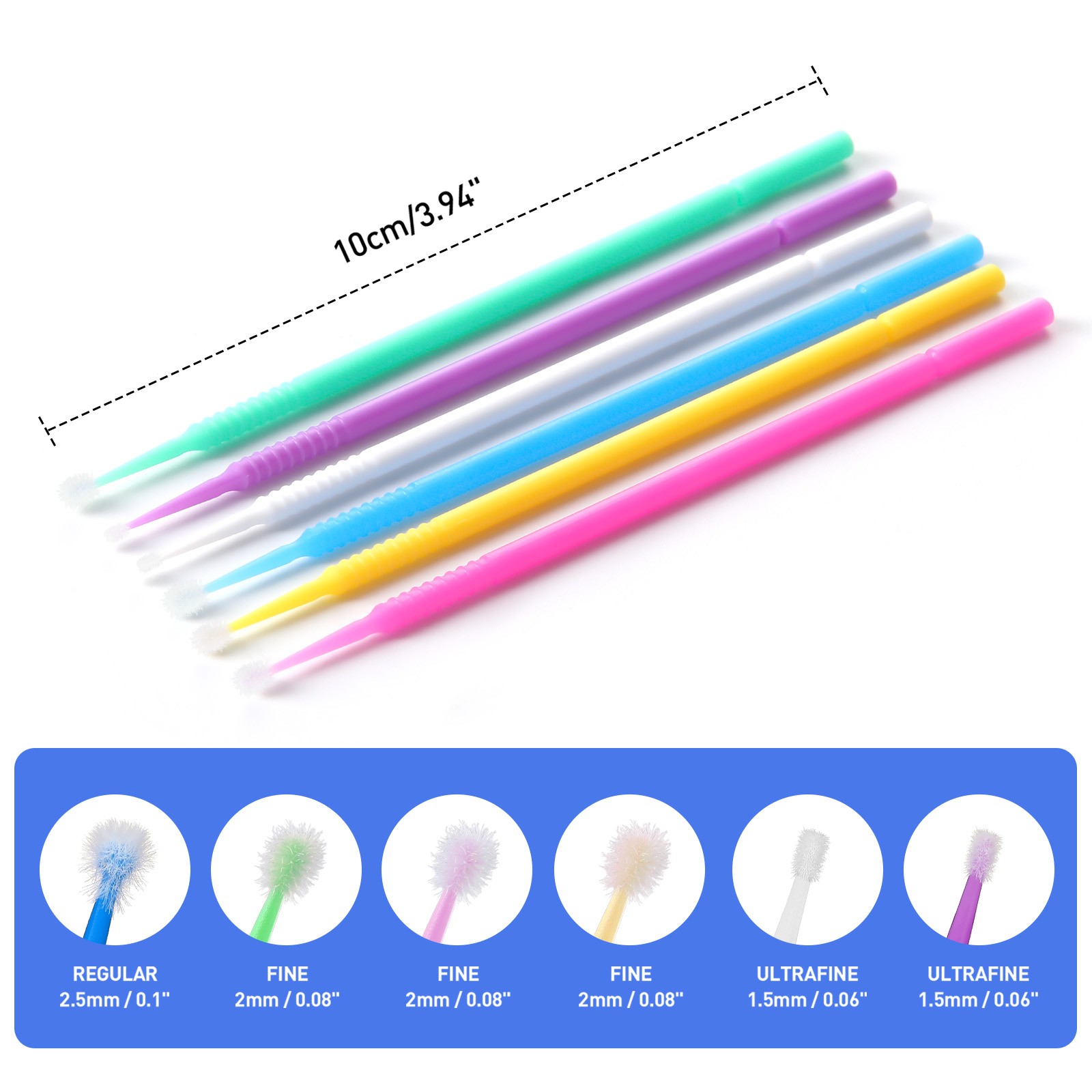 400pcs JMU Dental Disposable Micro Brush Microbrush Applicator Ultrafine 1.5mm