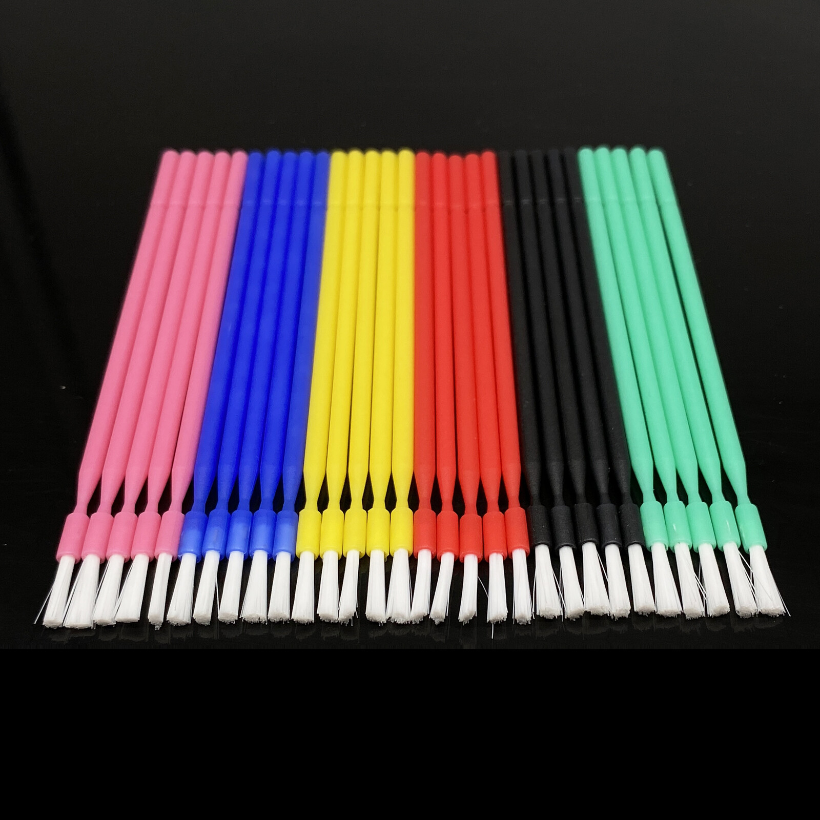 100 Pcs Dental Disposable Micro Applicator Brush Bendable Long Shank Blue Green