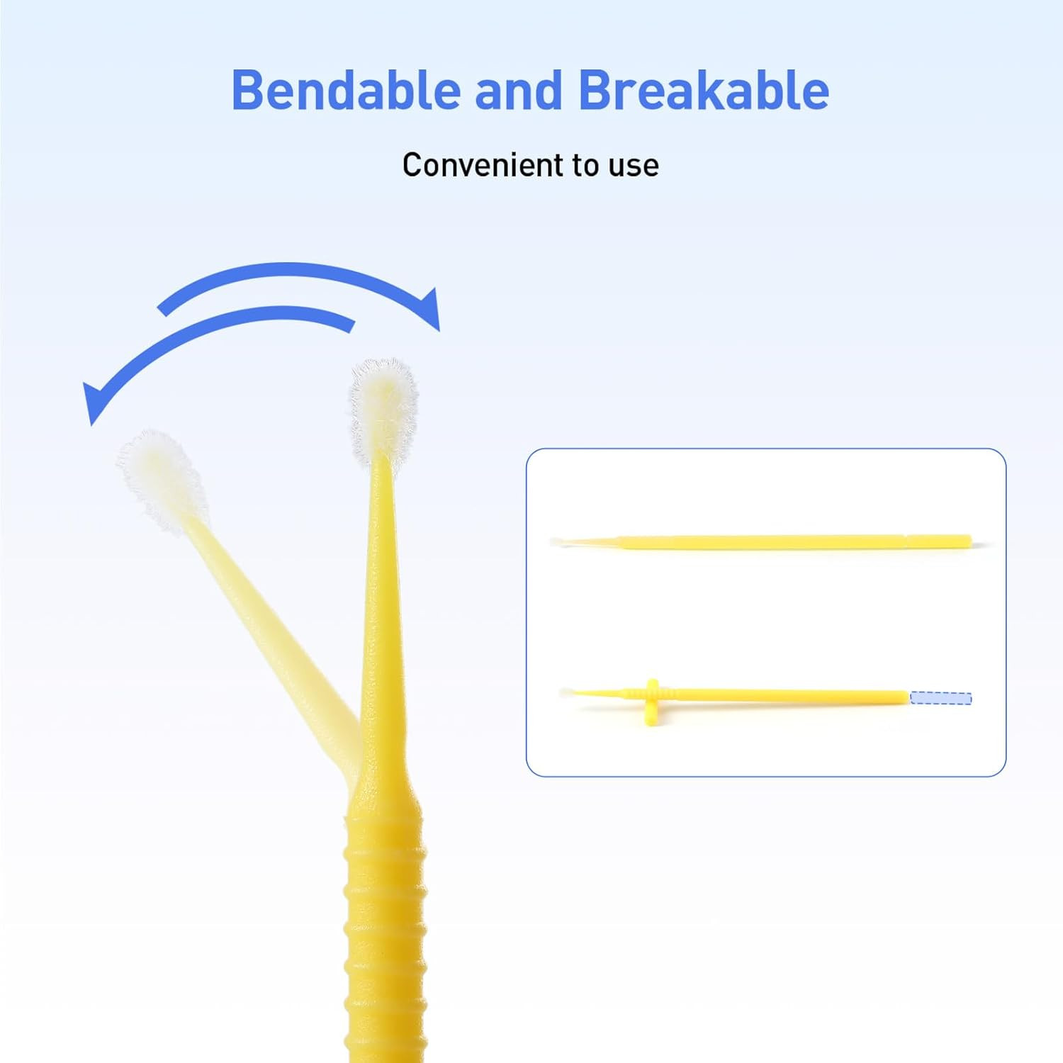 400 piezas cepillos micro aplicadores dentales ultrafinos desechables yellow