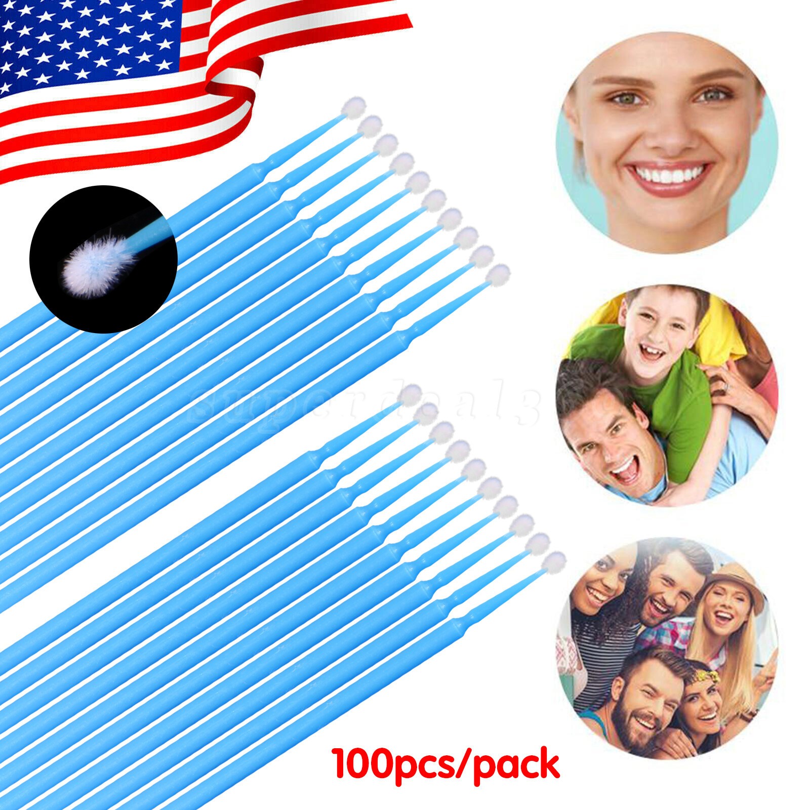 Dental Micro Brush Disposable Materials Tooth Applicators Regular Blue 2.5mm su