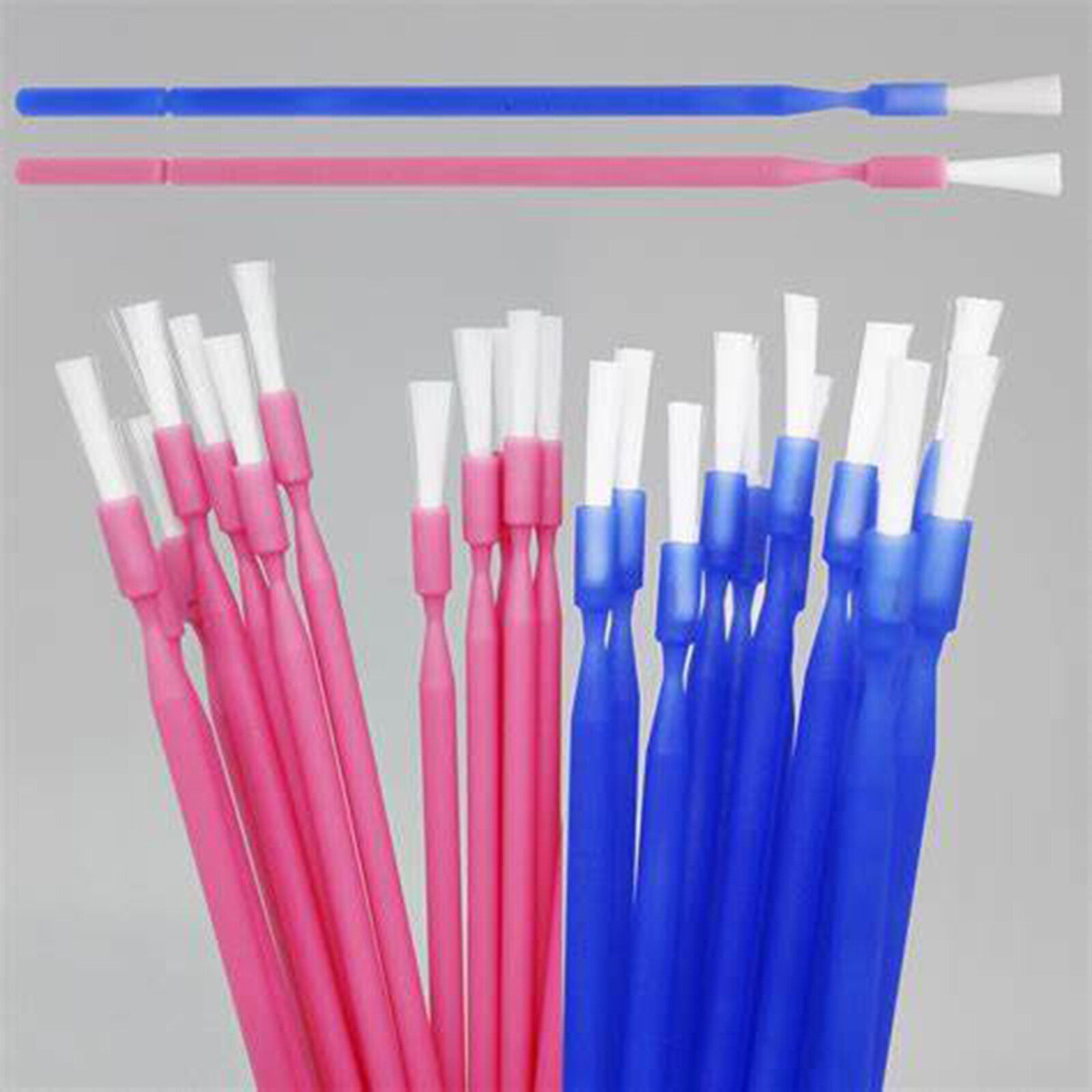 100 Pcs Dental Disposable Micro Applicator Brush Bendable Long Shank Blue Green