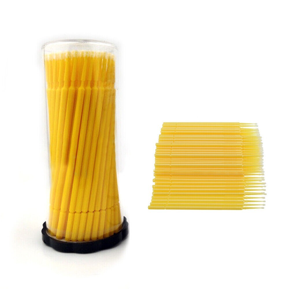 Plasdent 600-F-3 – MaxMicro 1.5mm Fine Tip Micro Applicators, Yellow, Box of 100