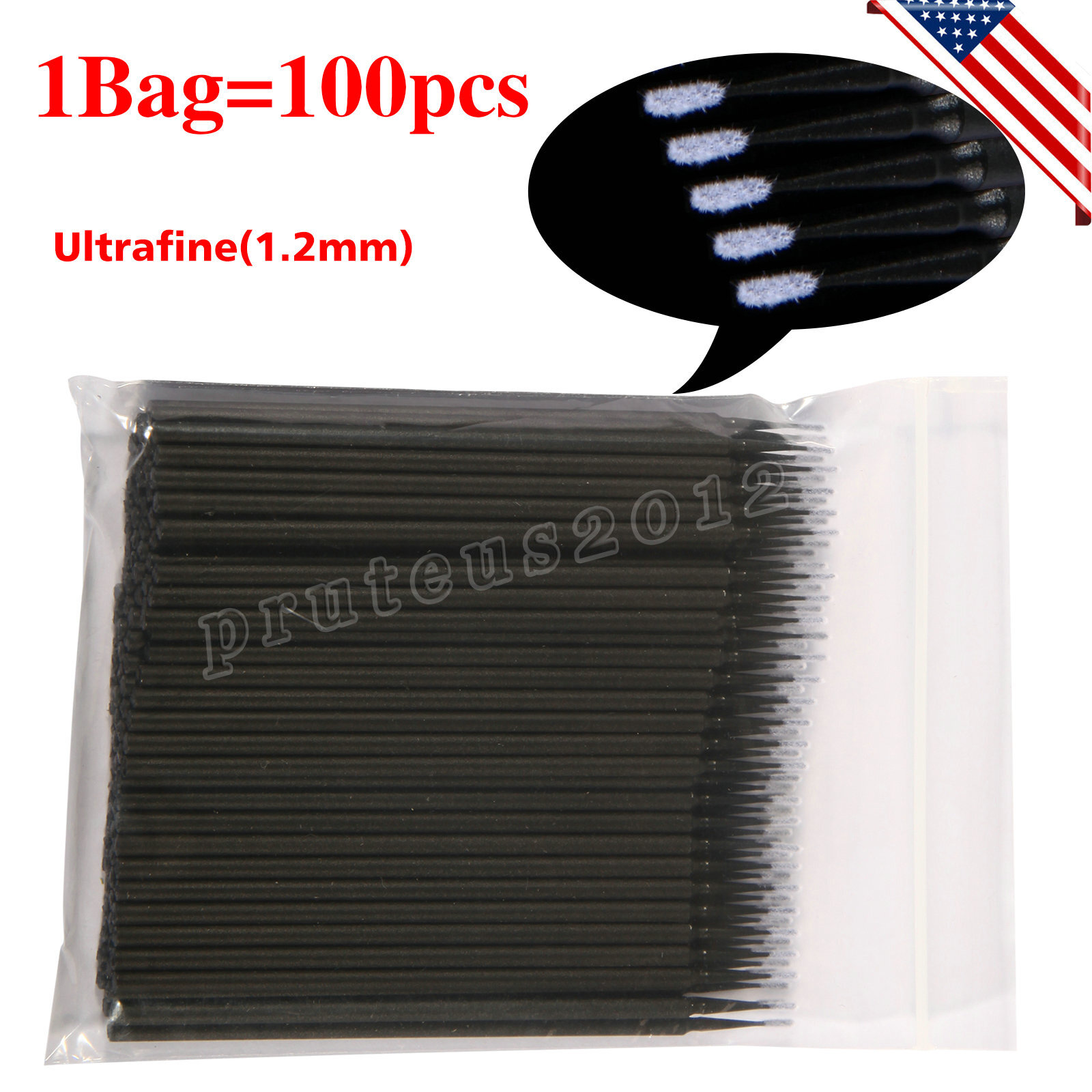 100pcs Dental Disposable MICRO Brush APPLICATOR 1.2/1.5/2.0/2.5mm USA