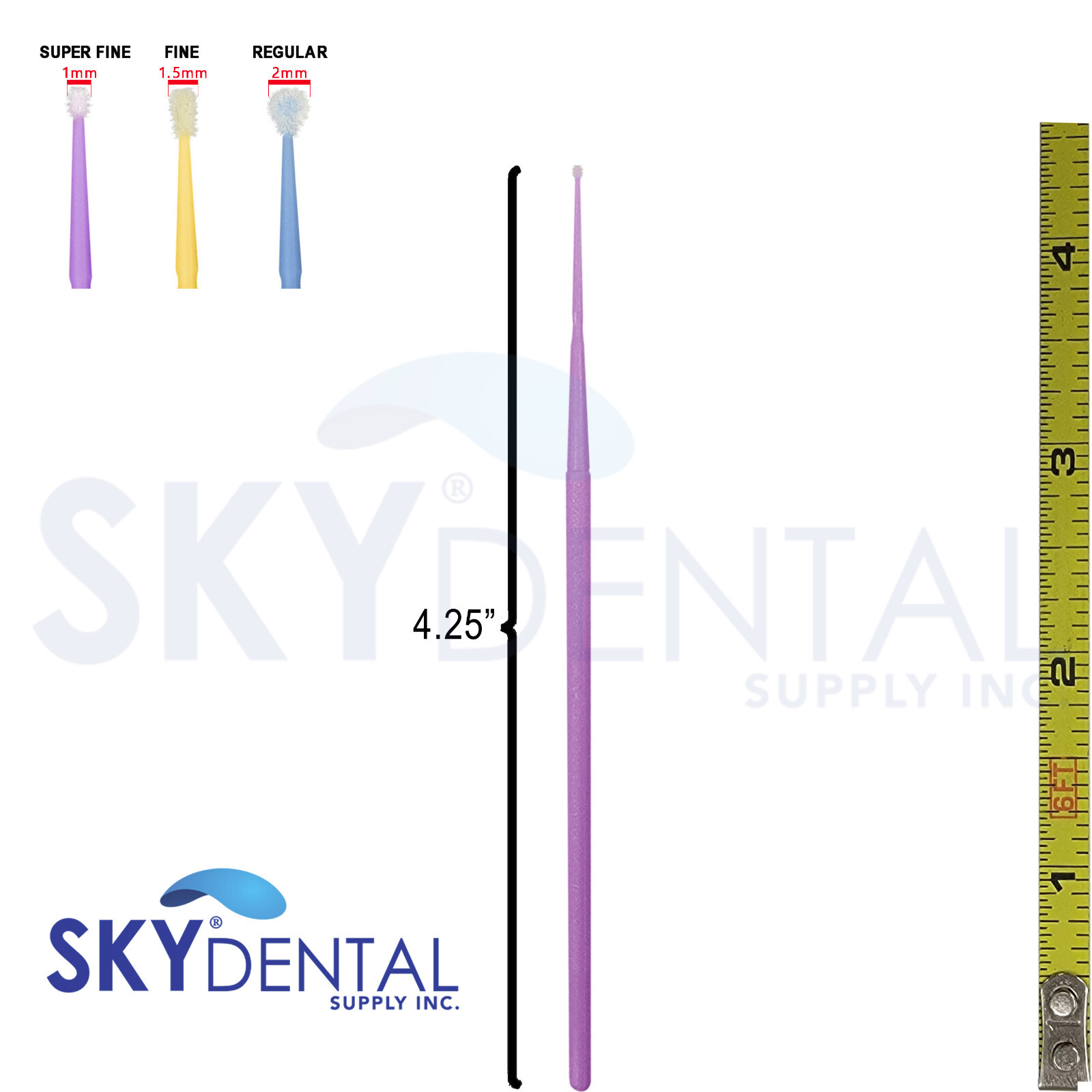 X-Large Microbrush Dental Applicator Tips 4.25″ Tall Regular Fine Super Fine 400