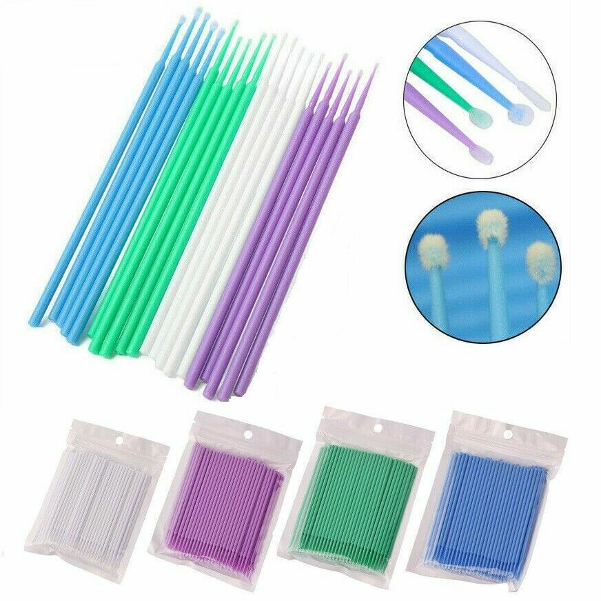 100Pcs Dental Disposable Bendable Micro Brush Applicator/Long Type/Taper Brush