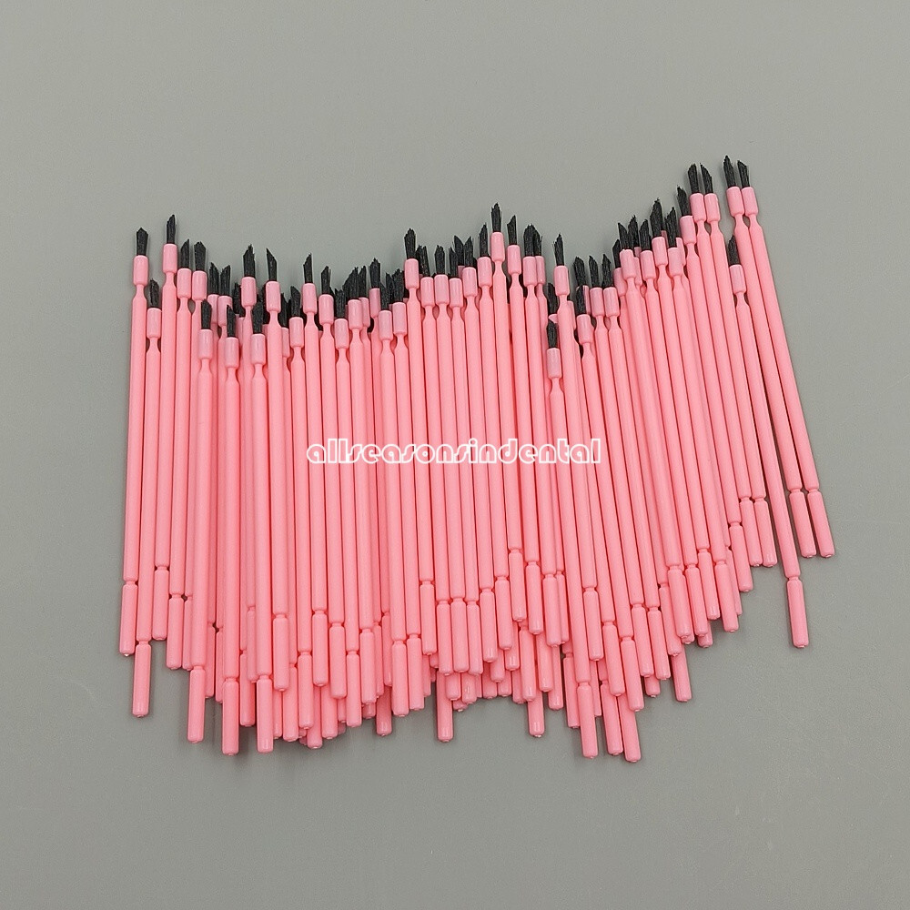 100Pcs Dental Disposable Bendable Micro Brush Applicator/Long Type/Taper Brush